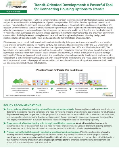 cover image transit oriented development brief - Think Tennessee